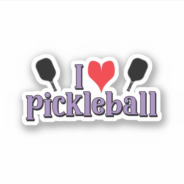 I love pickleball Purple Text Pickleball Paddles (Front)
