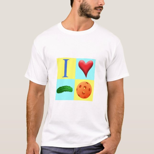 I Love Pickleball T Shirt (Front)