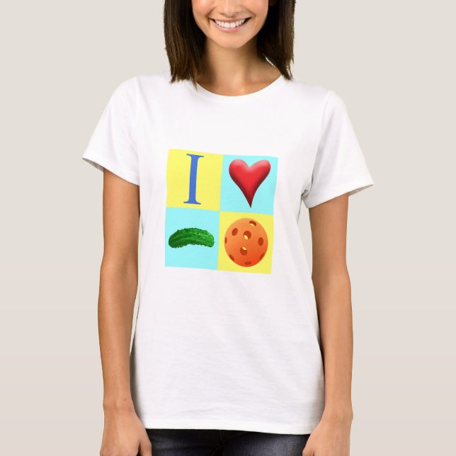 I Love Pickleball T shirt (Front)