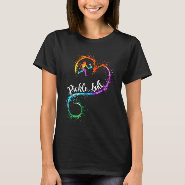 I Love Pickleball Watercolors  Pickleball Girl Pla T-Shirt (Front)