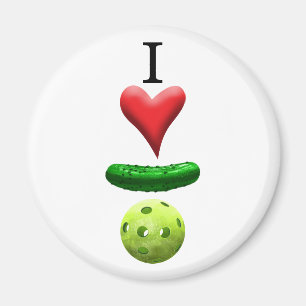 I Love Pickleball - White - Magnet