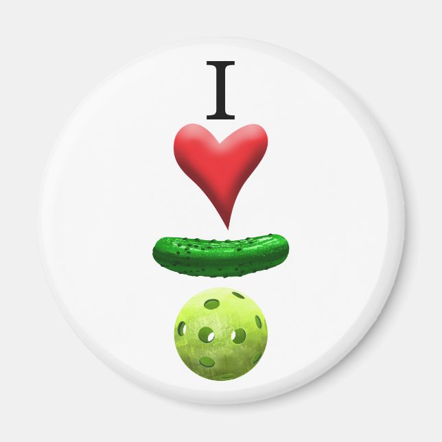 I Love Pickleball - White - Magnet (Front)