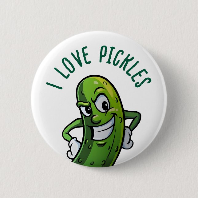 I Love Pickles 6 Cm Round Badge (Front)