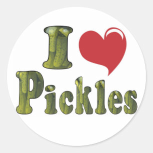 I Love Pickles Classic Round Sticker