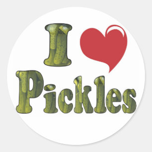 I Love Pickles Classic Round Sticker