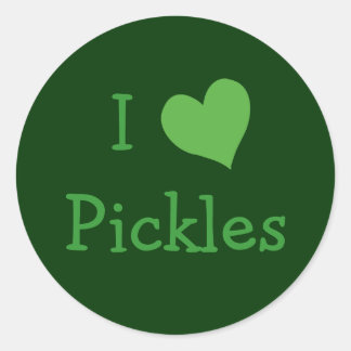 I Love Pickles Classic Round Sticker