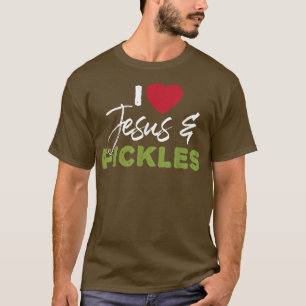 I Love Pickles & Jesus  Pickle Vegetable Farming V T-Shirt