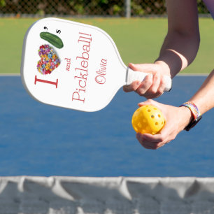 I Love Pickles & Pickleball Personalised Paddle
