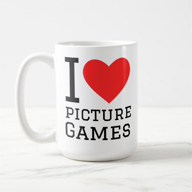I love picture games coffee mug (Left)