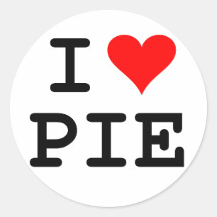 I love pie (black lettering) classic round sticker