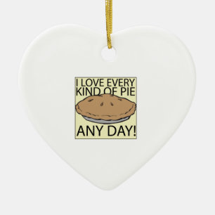 I Love Pie Ceramic Tree Decoration