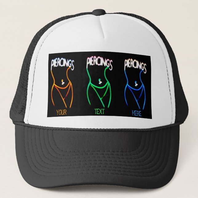 I Love Piercings - Ladies Silhouette Hat (Front)