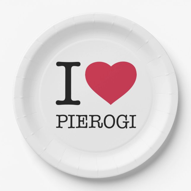 I LOVE PIEROGI PAPER PLATE (Front)