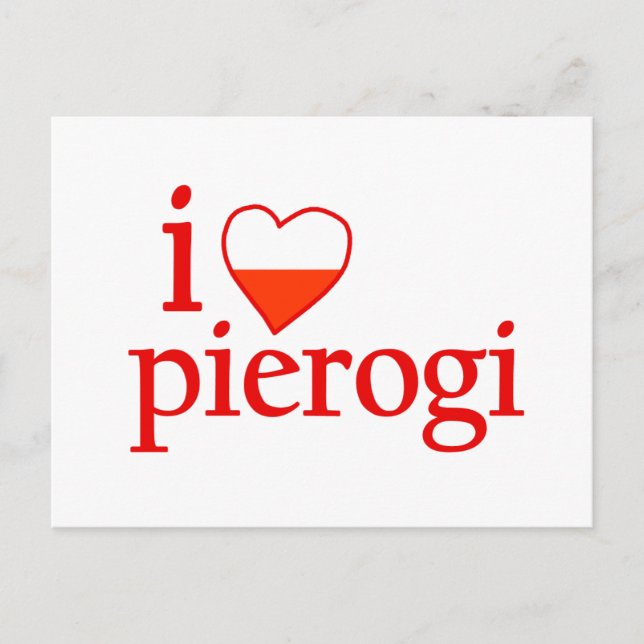 I Love Pierogi Postcard (Front)