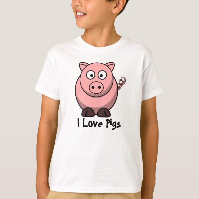I Love Pigs Child's T-shirt (Front)