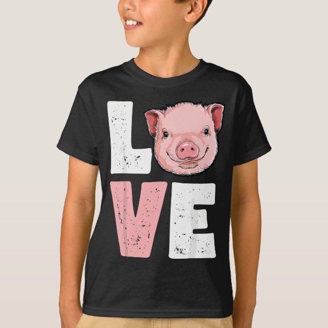 I Love Pigs Funny Pig Lover Farmer Women Farm Anim T-Shirt (Front)