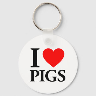 I Love Pigs Key Ring