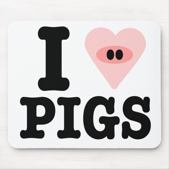 i love pigs mousepad (Front)