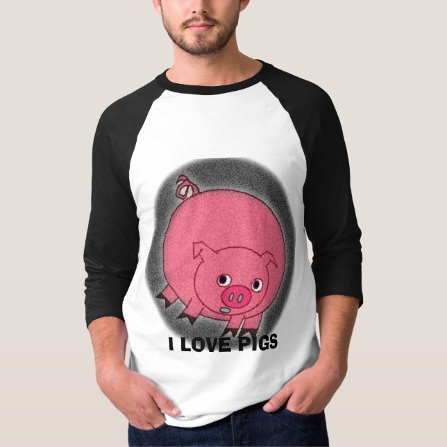  I LOVE PIGS ( PIGS ON BOTH SIDES) T-Shirt (Front)