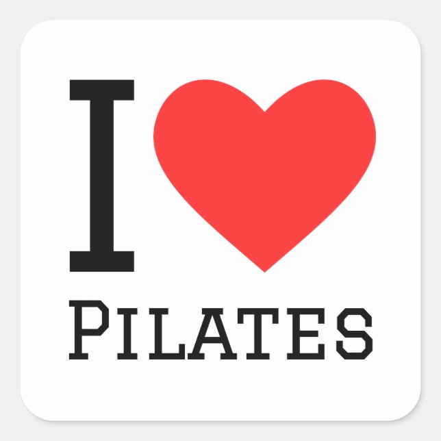 I love pilates square sticker (Front)