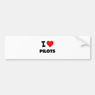 I Love Pilots Bumper Sticker