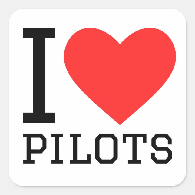 I love pilots square sticker (Front)