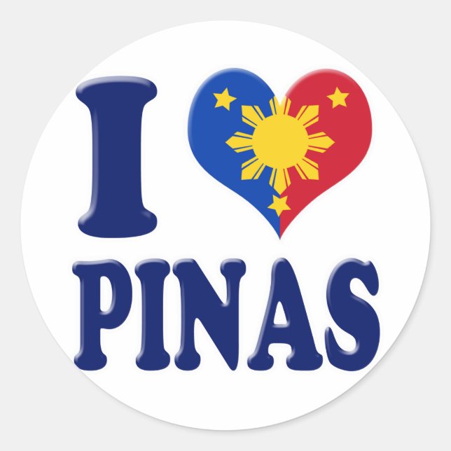 I Love Pinas Classic Round Sticker (Front)