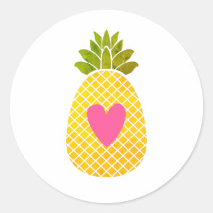 I love Pineapples Classic Round Sticker