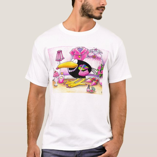 I love PINK crow tee shirt (Front)