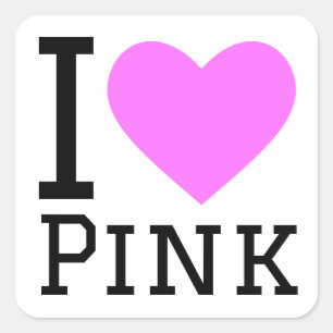 I love pink square sticker