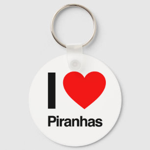 i love piranhas key ring
