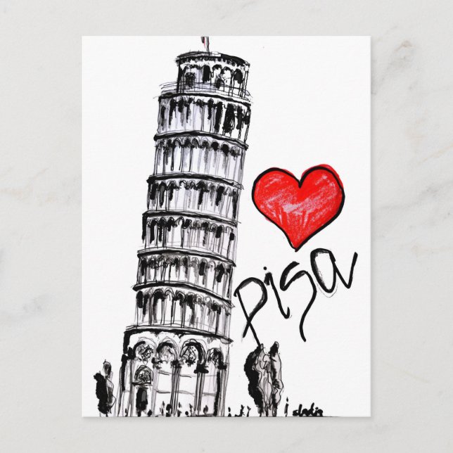 I love Pisa Postcard (Front)