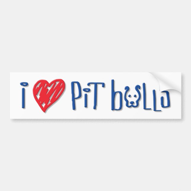 I Love Pit Bulls Bumper Sticker (Front)
