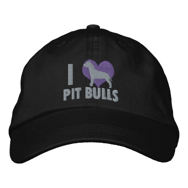 I Love Pit Bulls Embroidered Hat (Front)