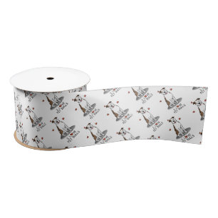 I Love Pit Bulls (lt brindle white 3) Satin Ribbon