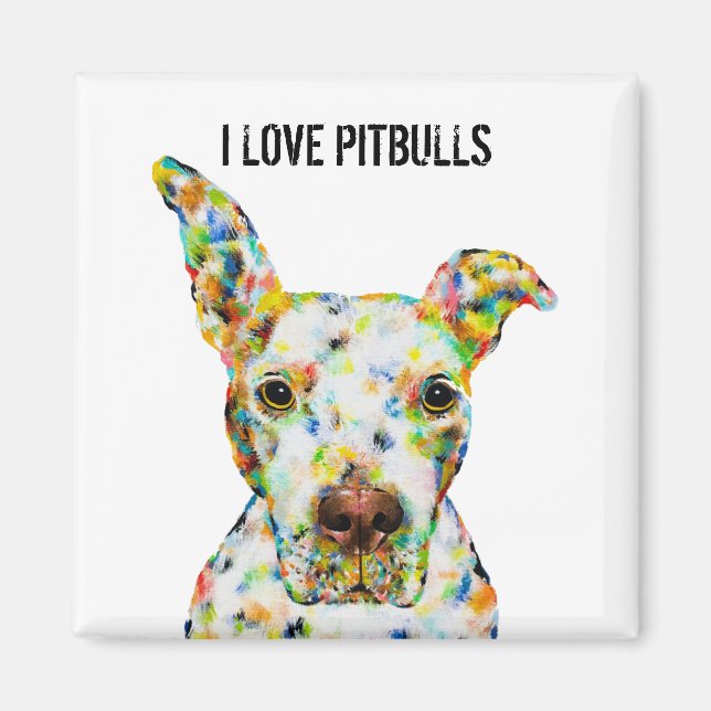 I Love Pitbulls Magnet (Front)