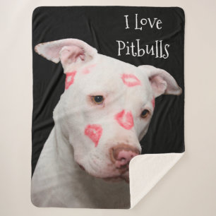 I Love Pitbulls Sherpa Blanket
