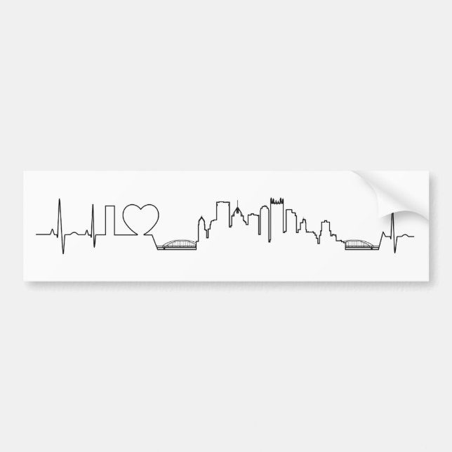 I love Pittsburgh in an extraordinary ecg style Bumper Sticker (Front)