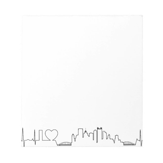 I love Pittsburgh in an extraordinary ecg style Notepad (Front)