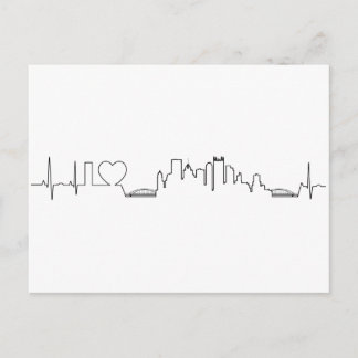 I love Pittsburgh in an extraordinary ecg style Postcard