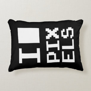 I Love Pixels, geek design, pixel art Decorative Cushion