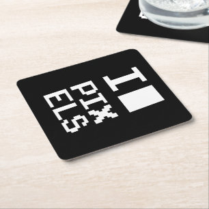 I Love Pixels, geek design, pixel art Paper Coaster