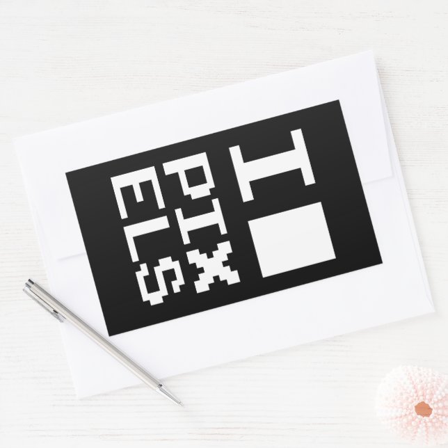 I Love Pixels, geek design, pixel art Rectangular Sticker (Envelope)