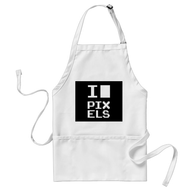 I Love Pixels, geek design, pixel art Standard Apron (Front)