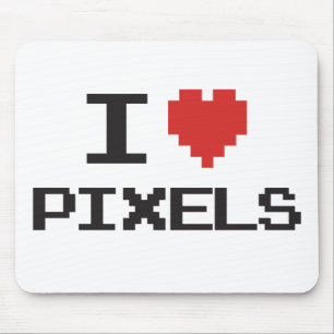 I love pixels pixelated heart retro 8bit gamer mouse pad
