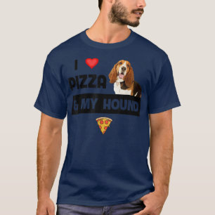 I Love Pizza And My Bassett Hound Hunting Dog Pepp T-Shirt