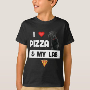 I Love Pizza And My Black Lab Dog Pepperoni Cheese T-Shirt