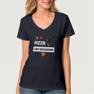 I Love Pizza and My Dachshund Dog Owner Pepperoni T-Shirt