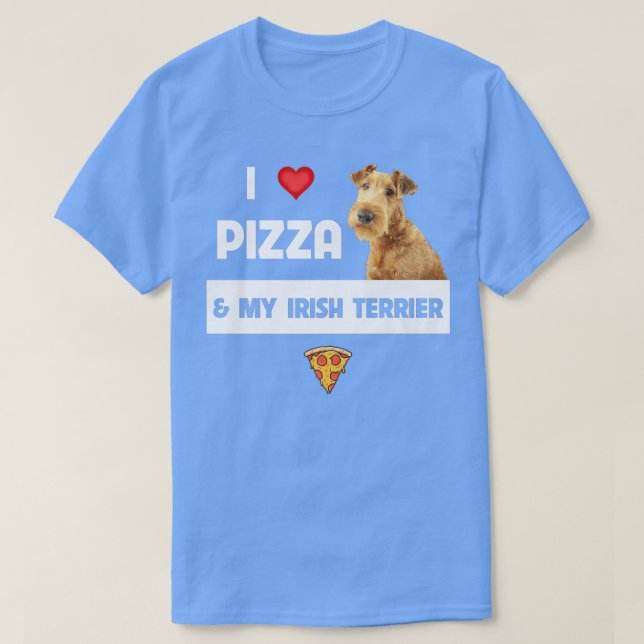 I Love Pizza And My Irish Terrier Dog Pepperoni Ch T-Shirt (Design Front)