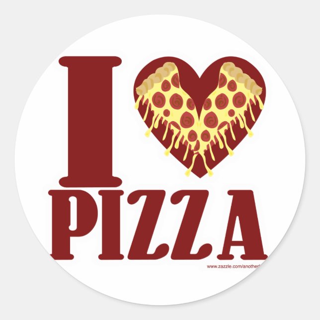 I love Pizza Classic Round Sticker (Front)